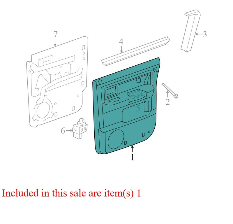 5HS211J3AD 2005-2011 Dodge Dakota Passenger RR Door Interior Trim Panel Used 5HS211J3AD OEM