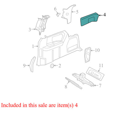 1CJ22BD1AI 2011-2018 Grand Caravan Interior Right Quarter Panel Trim Insert 1CJ22BD1AI OEM
