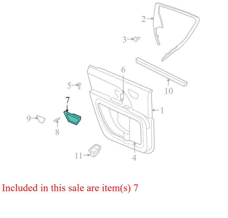 1GC78DK7AA 2009-2010 Dodge Journey Driver Rear RL Interior Door Handle Bezel Used OEM 