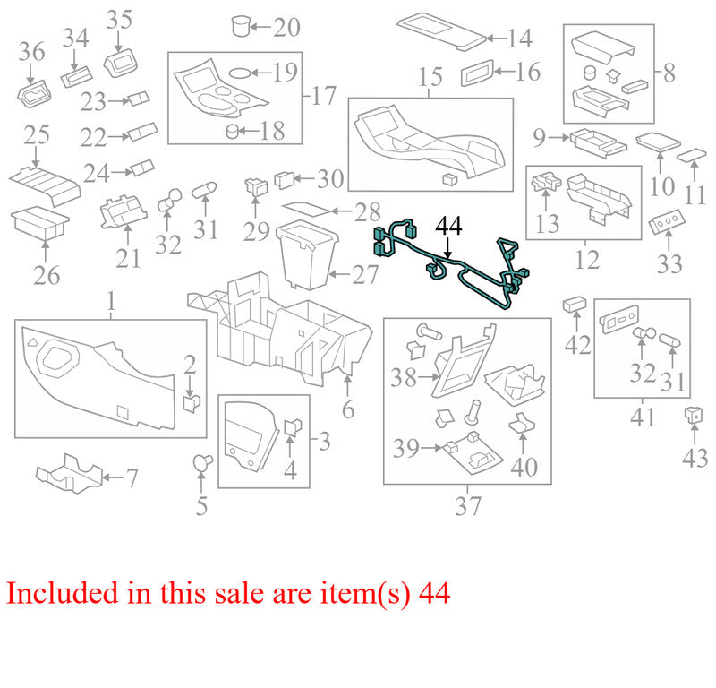 23155250 2008-2012 Buick Enclave Console Wiring Harness Used 25995638 OEM