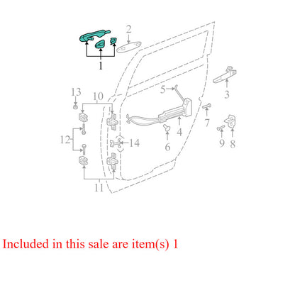 TY25ABEAD 2004-2008 Chrysler Pacifica Driver Rear RL Exterior Door Handle Used OEM 4026340