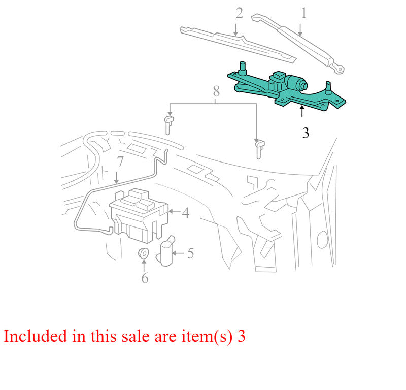 9L3Z17508C 2004-2008 Ford F-150 Windshield Wiper Motor & Transmission Used OEM