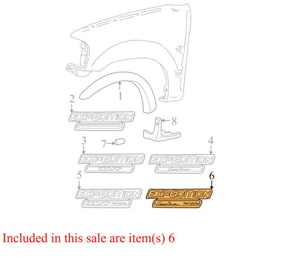 YL1Z16720AA 1999-2002 Ford Expedition Fender Emblem YL1Z16720AA / XL14-16702-AA