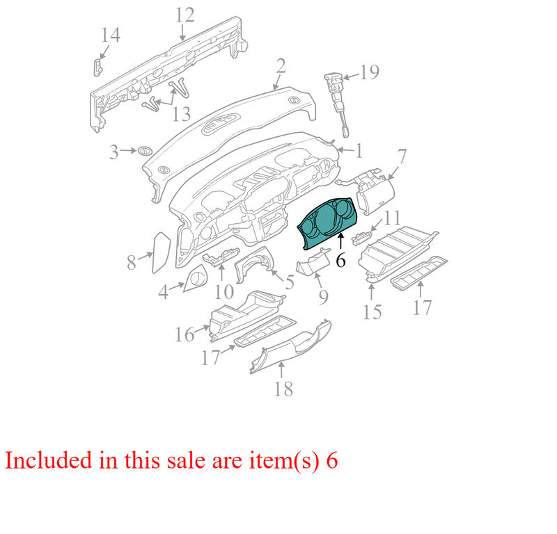 0769337504860 2002-2006 Mini Cooper Instrument Cluster Bezel Used 0769337504860 OEM