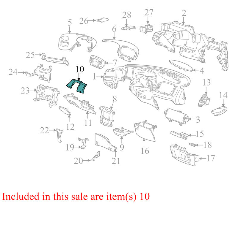 F75Z1504459AAE 1999-2003 Ford F-150 Instrument Panel Knee Bolster Used OEM F165B15046A88