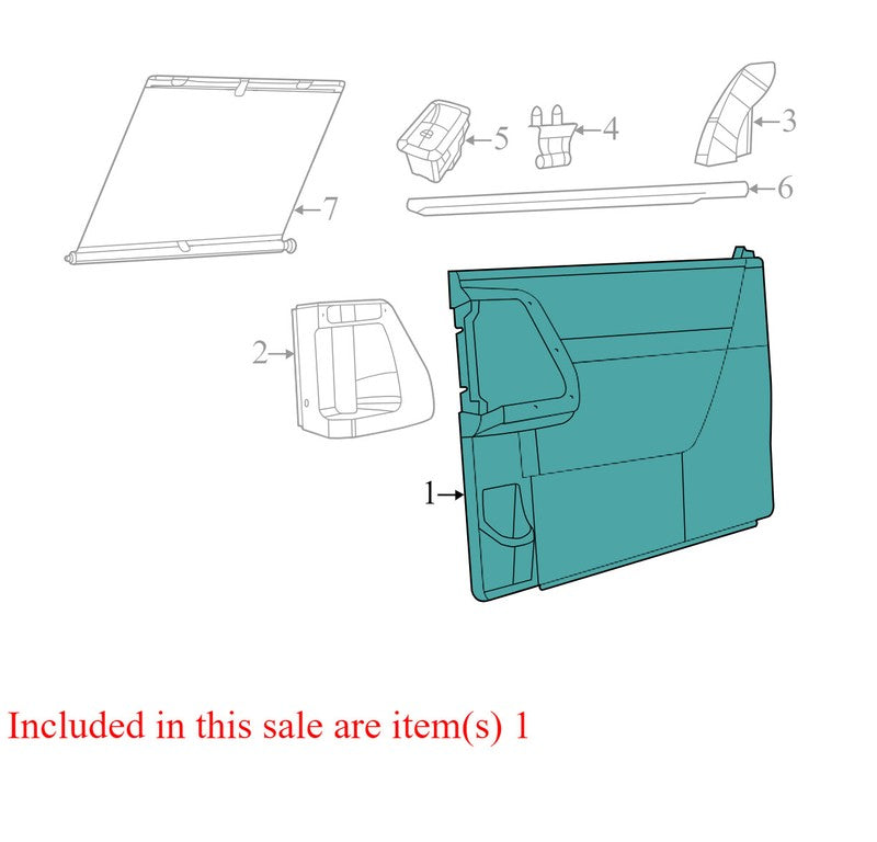 1JE161DSAA 2008-2010 Dodge Grand Caravan Rear Right Sliding Door Trim Panel 1JE161DSAA 