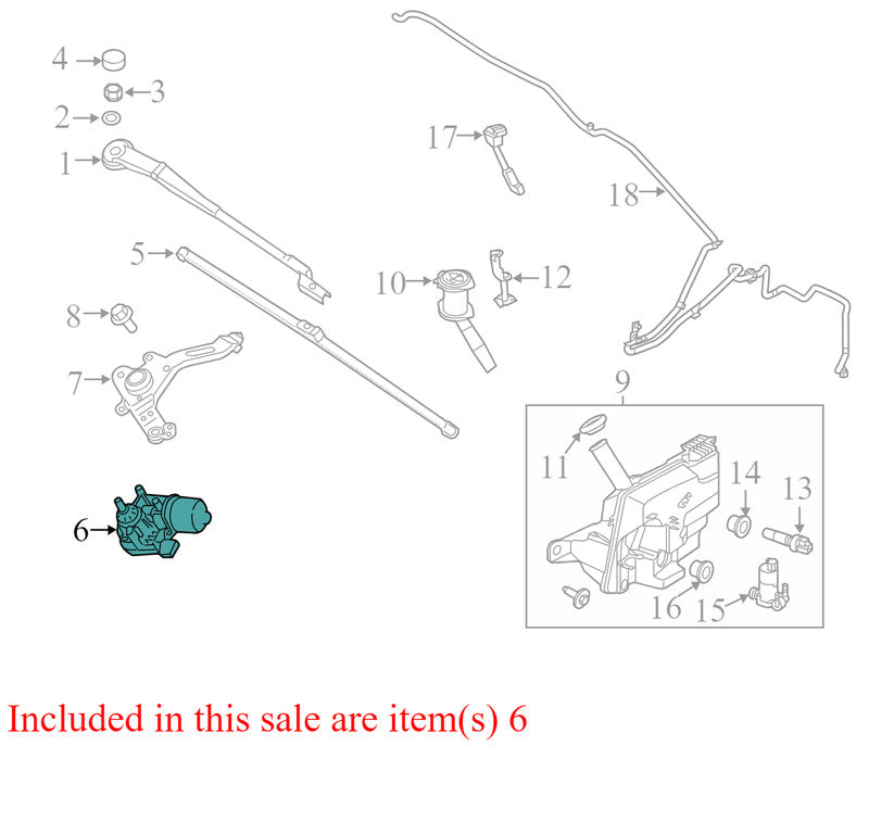 BM5117504BJ 2012-2014 Ford Focus Passenger FR Windshield Wiper Motor Used BM5117504BJ OEM