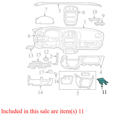 RR44BD5AE 2001-2007 Dodge Caravan Instrument Panel Cup Holder Taupe Used RR44BD5AE OME