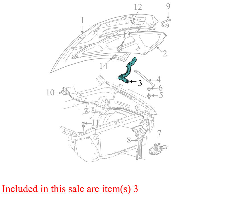 F75Z16796AA 2003-2006 Ford Expedition Passenger FR Hood Hinge Used F75Z16796AA OEM
