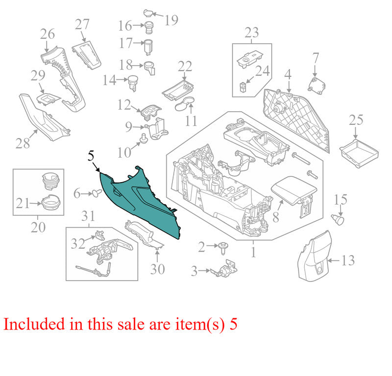 BM51A046B27 2012-2014 Ford Focus Driver FL Console Trim Panel Used BM51A046B27 OEM