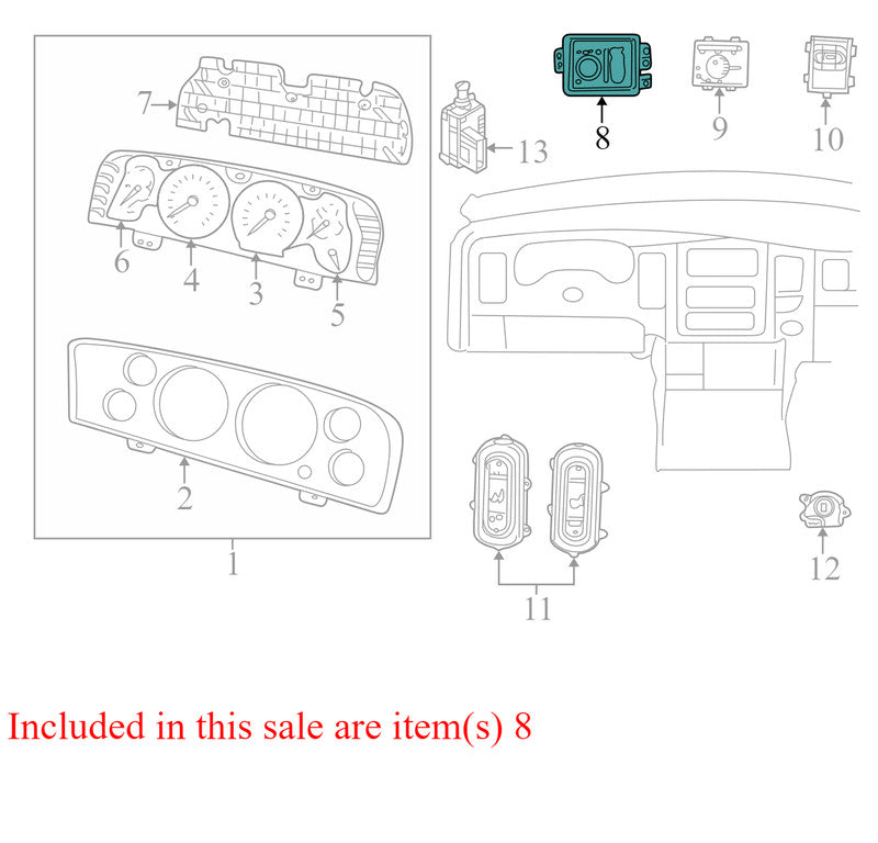 56049637AD 2002-2005 Dodge Ram 2500 Headlight Switch