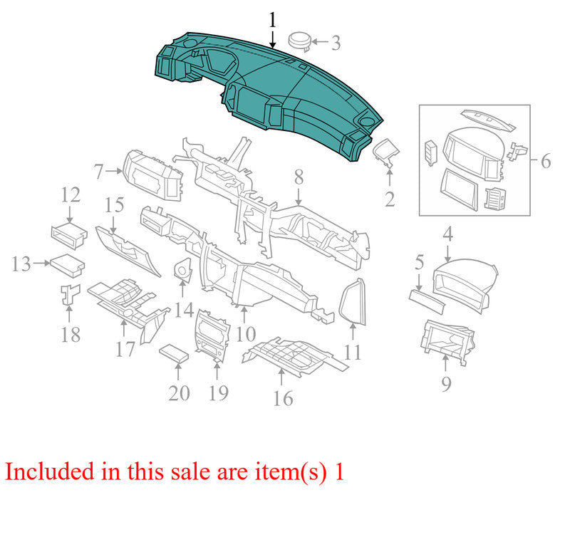 5JY791J8AP 2006 Jeep Grand Cherokee Upper Dashboard Panel Used 5JY791J8AP OEM