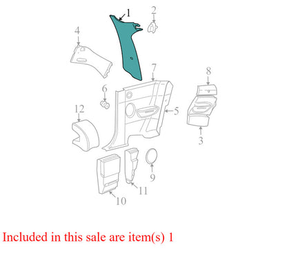 1C0867287C 2000-2001 Volkswagen Beetle FL Door Pillar Post Trim Set Used 1C0867287C OEM