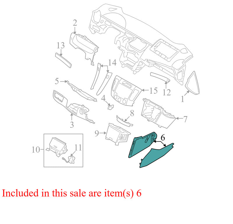 847703K510 2009-2010 Hyundai Sonata FL Instrument Panel Side Cover Used 847703K510 OEM