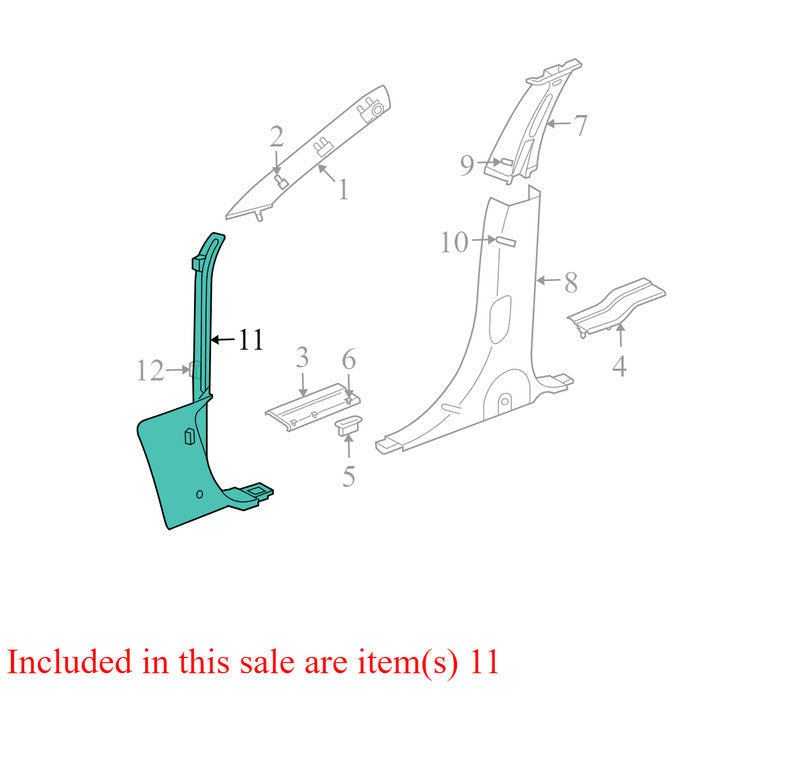 TW38BDAAD 2004-2008 Chrysler Pacifica Passenger RH Kick Trim Used OEM 0TW38TRMAD