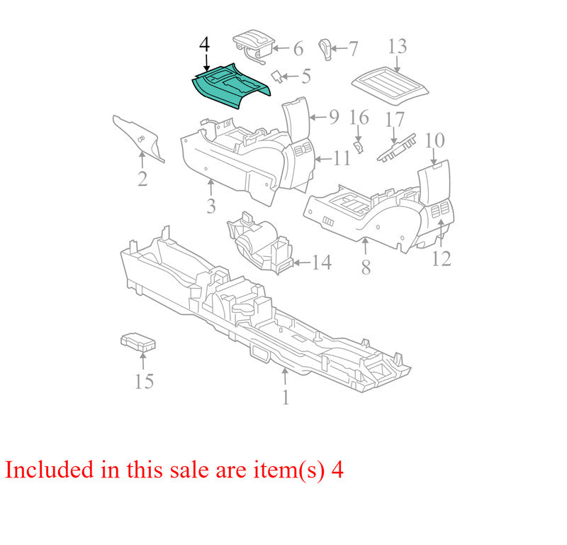 XP05BDAAB 2004-2008 Chrysler Pacifica Shifter Console Lower Trim Used OEM 1AG37TRMAA