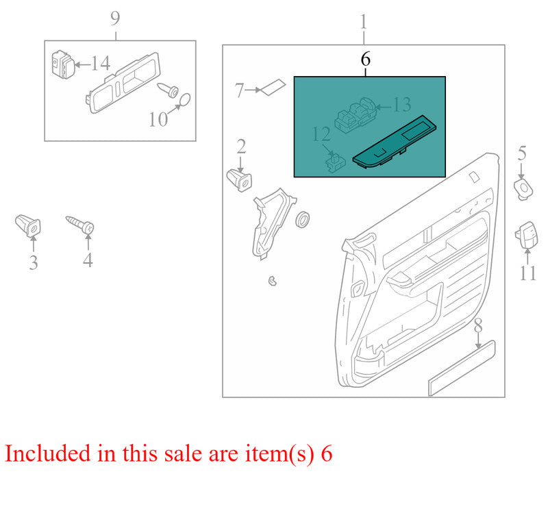 7A137814B362A 2007-10 Lincoln MKX Front Right Passenger Window Switch Used 7A137814B362A OEM