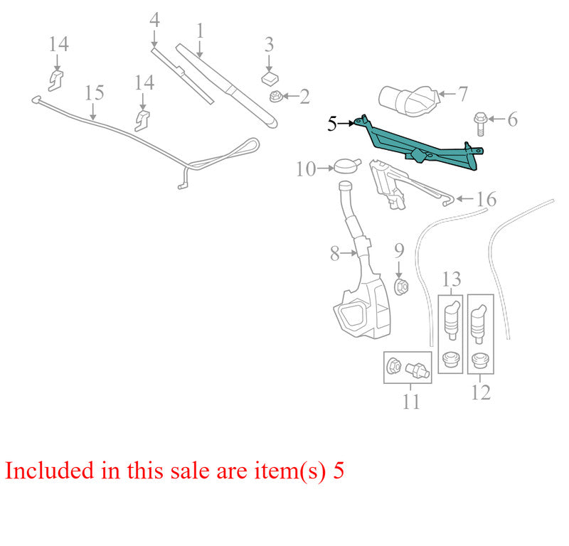 W000025740 2012-2017 Chevrolet Traverse Front Windshield Wiper Linkage Used 15268609 OEM