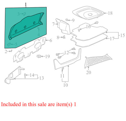 25753774 2002-2005 Buick LeSabre Rear Package Tray Trim Used OEM 161173GA