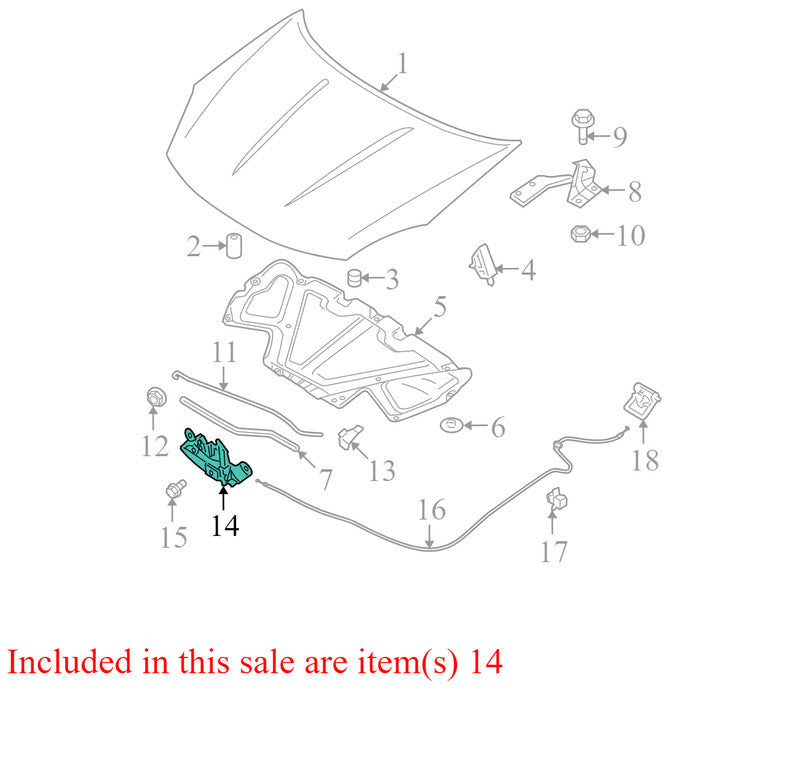65601JM00A 2008-2015 Nissan Rogue Front Hood Latch Used OEM 65601JM00A