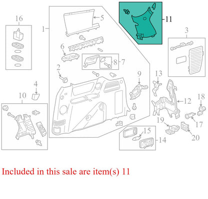 6258008040E0 2011-2014 Toyota Sienna Driver Side D-Pillar Trim Panel Used OEM 62560-08050