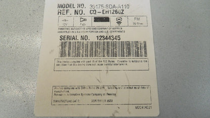 39175SDAL12 2003-2007 Honda Accord Radio Control Unit Used 39175SDAL12 OEM