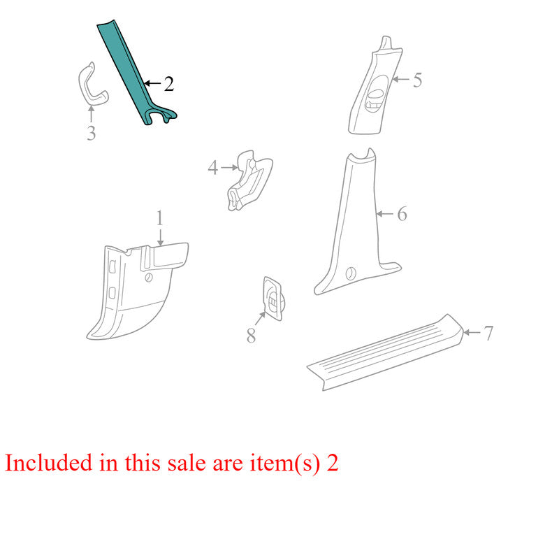 6L2Z7803599AAB 2006-2010 Mercury Mountaineer Passenger FR A Pillar Trim Used OEM