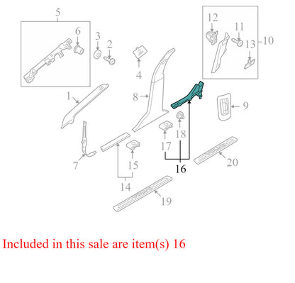 39806098 2010-2016 Volvo XC70 Passenger Rear RR Door Sill Trim Used OEM 39806098