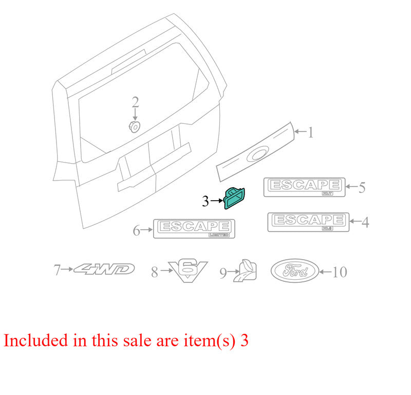 AL8Z13508APTM 2008-2012 Ford Escape Rear Liftgate Handle Used OEM 8L8413A613