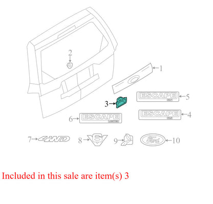 AL8Z13508APTM 2008-2012 Ford Escape Rear Liftgate Handle Used OEM 8L8413A613