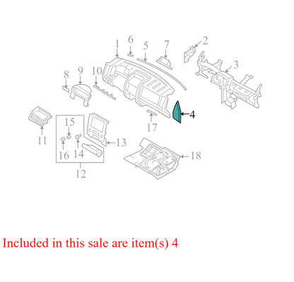 8L847804480A 2008-2012 Mercury Mariner Passenger FR Dash End Cap Used 8L8Z7804480AA OEM