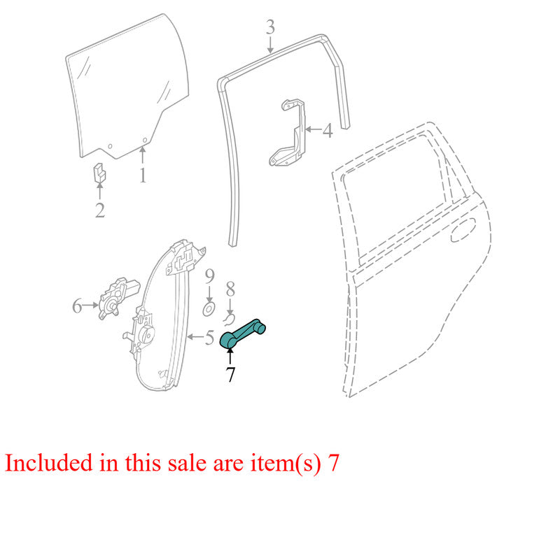 96301568 2004-2011 Chevrolet Aveo Passenger RR Window Crank Handle Used 96301568 OEM