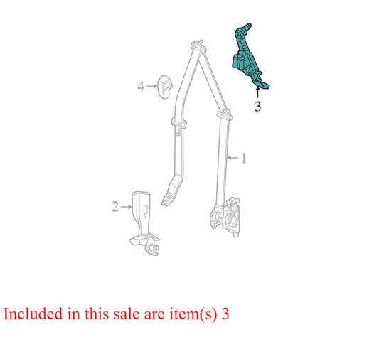 1DW77ES3AA 2008-2010 Chrysler Town &amp; Country Passenger FR Seat Belt Height Adjuster