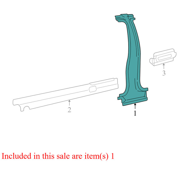 YW1354243A53 2004-2010 Lincoln Town Car FI Body B-Pillar Used 4W1Z5424300AA OEM