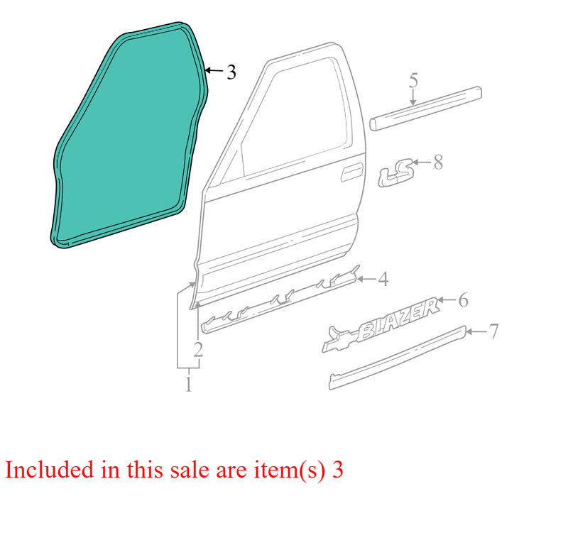 15100041 1998-2005 Oldsmobile Bravada Driver FL Door Seal Used OEM 15100041