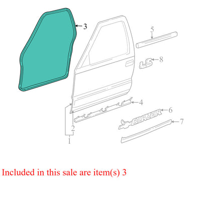 15100041 1998-2005 Oldsmobile Bravada Driver FL Door Seal Used OEM 15100041