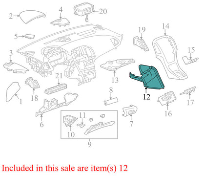 22853606 2012-2017 Buick Verano Right Passenger Instrument Trim Panel Brown 22853606 OEM