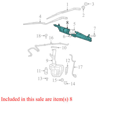68028446AC 2008-2016 Chrysler Town &amp; Country Windshield Wiper Motor Used 68028446AC OEM