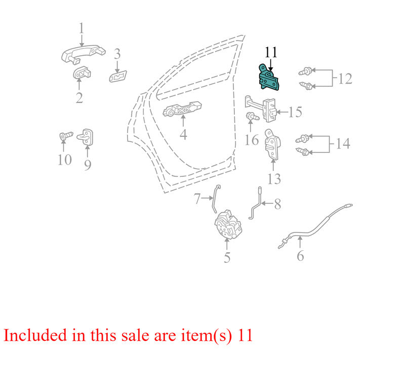 13501713 2010-2017 Chevrolet Equinox Right Rear Upper Door Hinge 13501713 