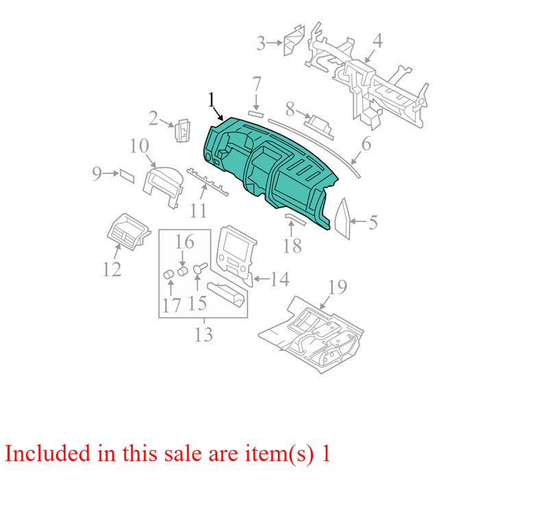 8L8Z7804320AB 2008-2012 Ford Escape Dashboard Panel Assembly Used OEM 8L8Z7804320AB 