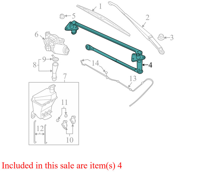 96450750 2006-2008 Chevrolet Aveo Front Windshield Wiper Linkage Used 96450750 OWM