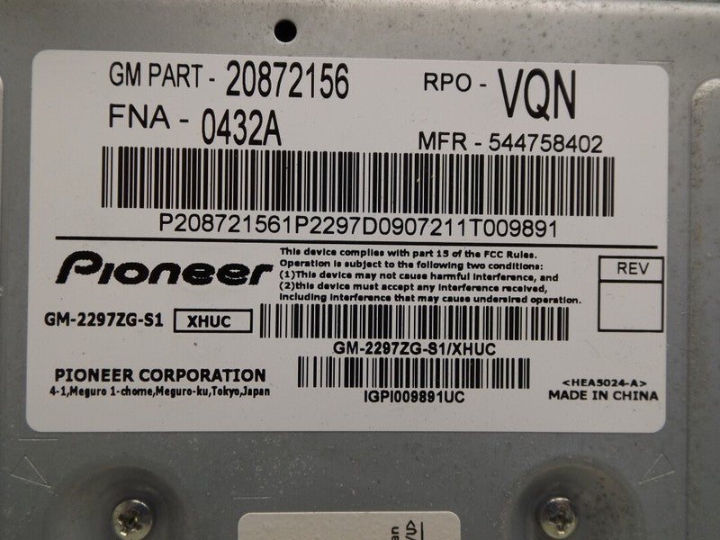 22855806 2010-2017 Chevrolet Equinox Radio Amplifier Module Used OEM 20872156