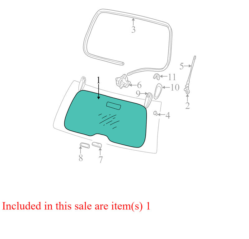 DB09578GTY 1999-2004 Jeep Grand Cherokee Rear Trunk Liftgate Glass Used OEM DB09578GTY 