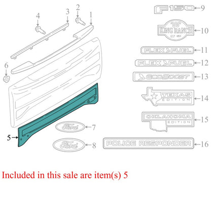 JL3Z99425A34AA 2018-2020 Ford F150 Platinum New OEM Tailgate Molding JL3Z99425A34AA 