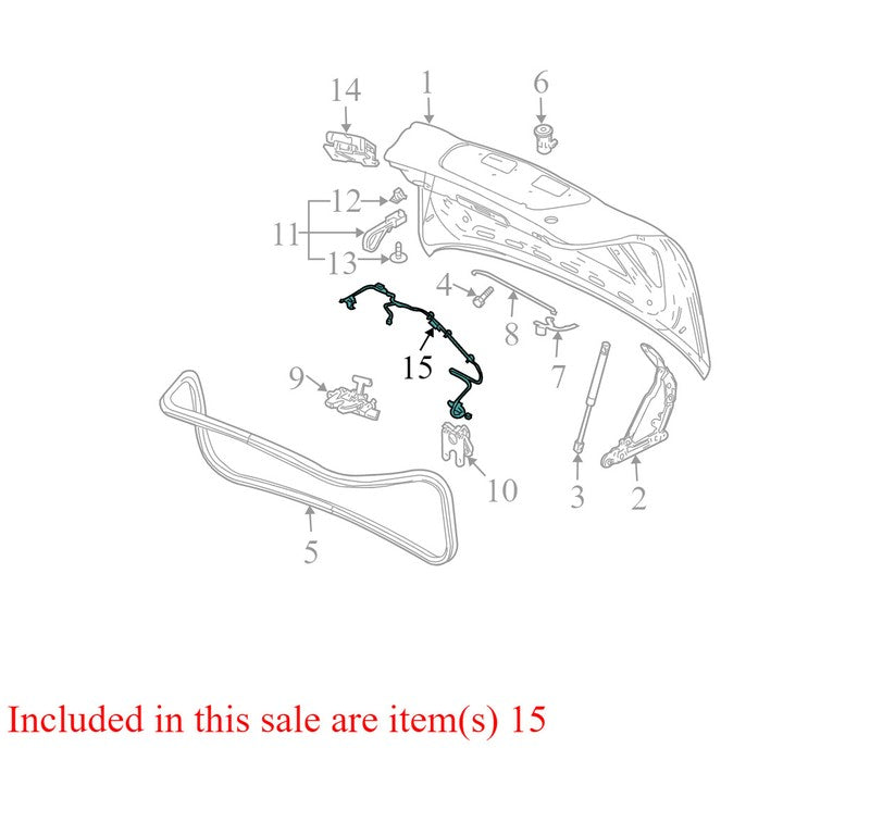 15221167 2004-2008 Pontiac Grand Prix Trunk Wiring Harness Used OEM 15221167