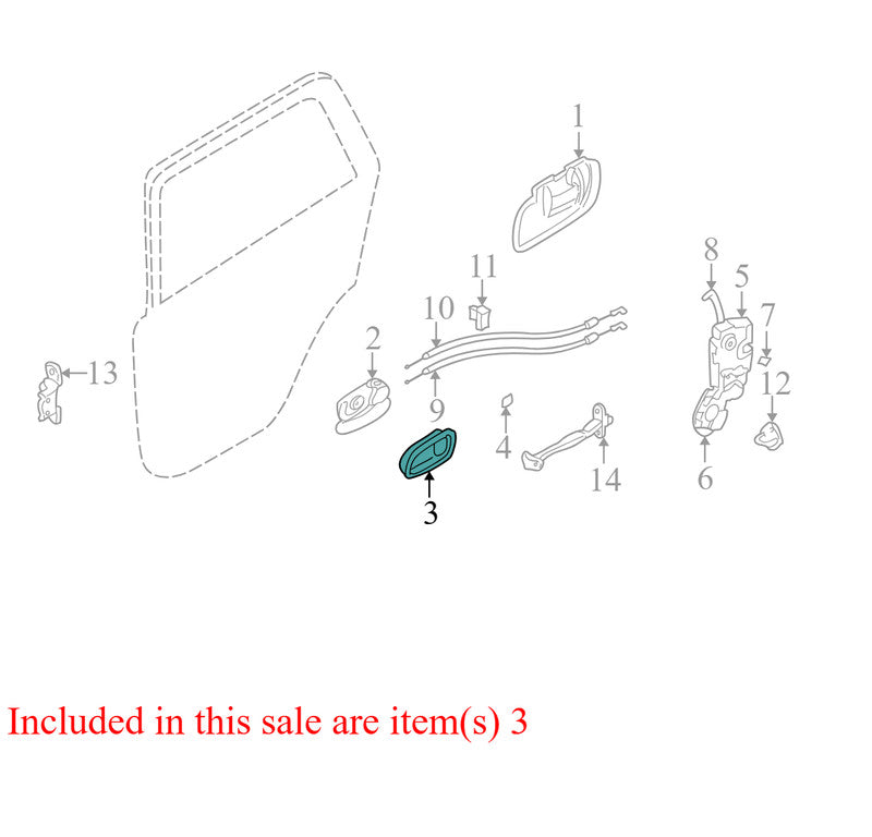 8262126000 2001-2006 Hyundai Santa Fe Rear Right Interior Door Handle Trim Used 8262126000