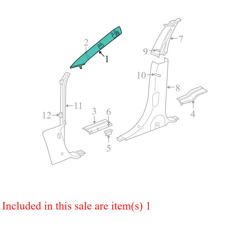 TW22TL2AD 2004-2008 Chrysler Pacifica Passenger FR A Pillar Trim Used OEM DCXOTW22TRMAD