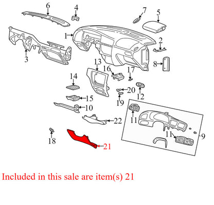 YF1Z5404459AAB YF1Z5404459AAB 2004-2007 Ford Taurus Instrument Panel Knee Bolster