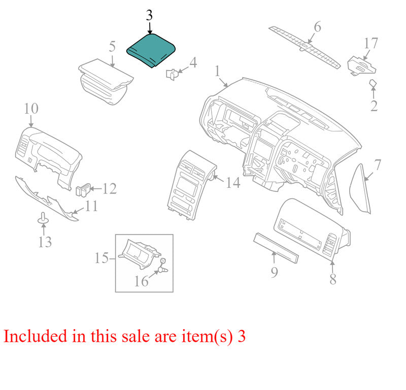 7A1378044A92AGW 2007 Lincoln MKX Instrument Panel Storage Compartment Used 7A1378044A92AGW OEM