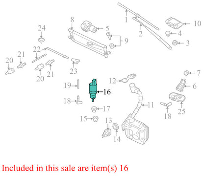 1K5955651 2005-2010 Volkswagen Jetta TDI Windshield Washer Pump Used OEM 1T0955651